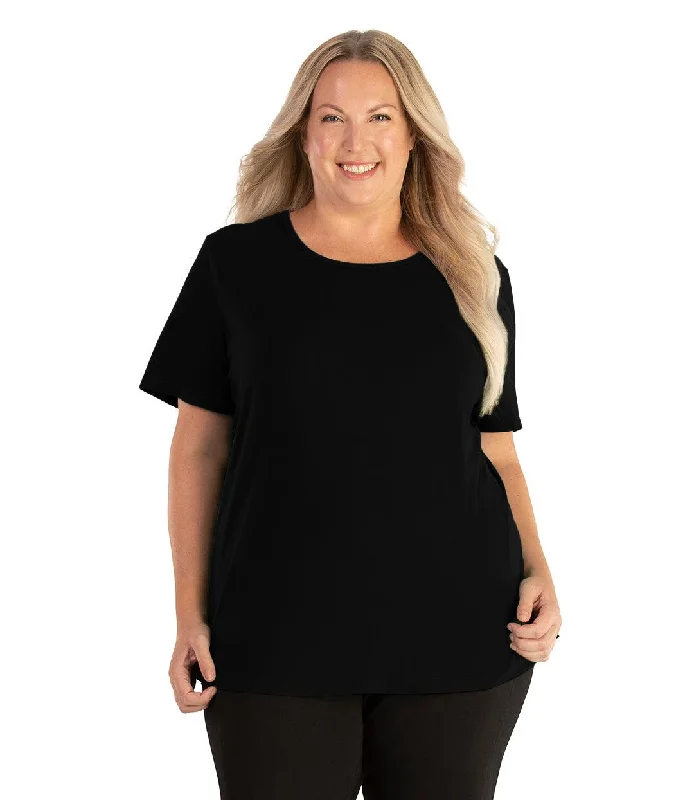Look Good, Feel Good, And Save Big Stretch Naturals Lite Short Sleeve Scoop Neck Top Basic Colors Look Good, Feel Good, And Save Big Stretch Naturals Lite Short Sleeve Scoop Neck Top Basic Colors