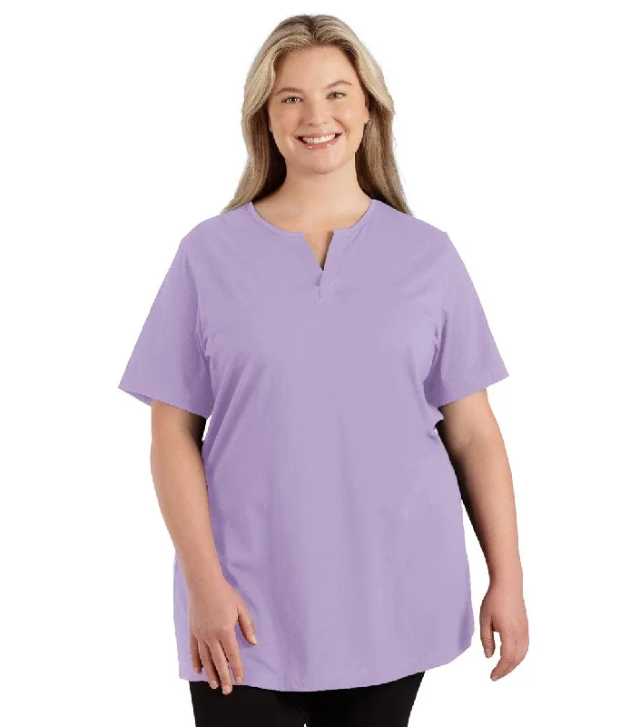 Your Practice Deserves The Best—At Better Prices Stretch Naturals Lite Short Sleeve Split Collar Tunic Classic Colors Your Practice Deserves The Best—At Better Prices Stretch Naturals Lite Short Sleeve Split Collar Tunic Classic Colors