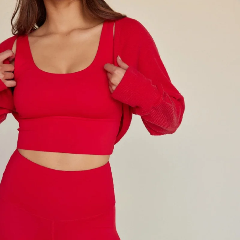 Move With Confidence In Discounted Yoga Outfits Arlow Bra - Cherry