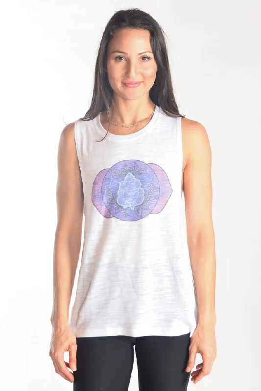 Elevate Your Practice With Affordable Yoga Wear Third Eye Chakra on Boyfriend Tank