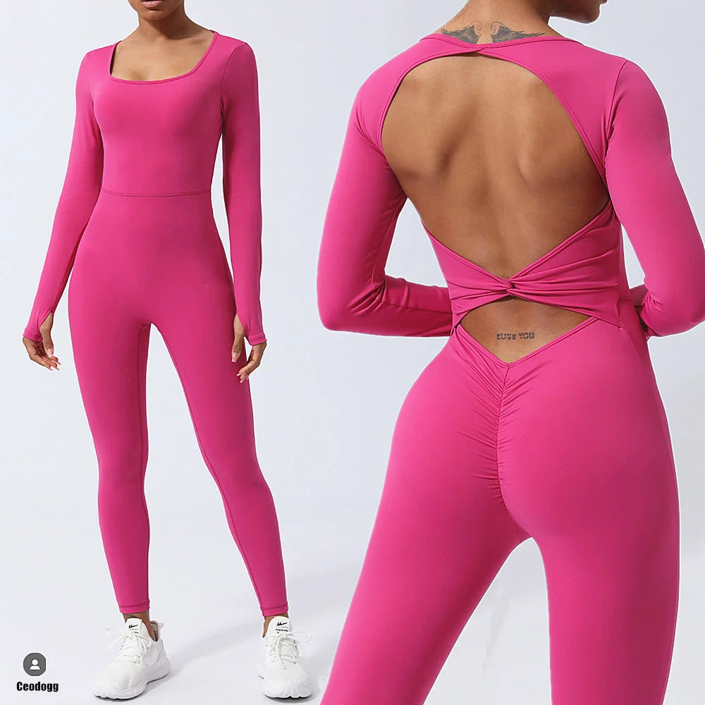 From Warm-Ups To Cooldowns, Shop And Save Tvist Back Yoga Jumpsuit