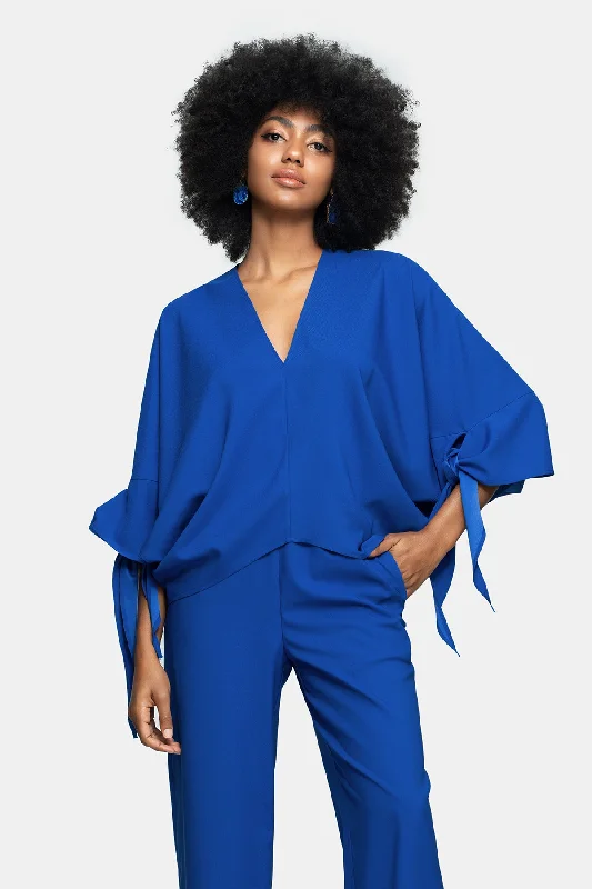 Flow In Comfort With Stylish Discounts V-Neck Butterfly Sleeve Blouse