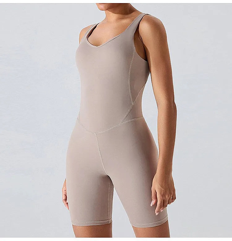 Wide Straps Yoga Jumpsuit