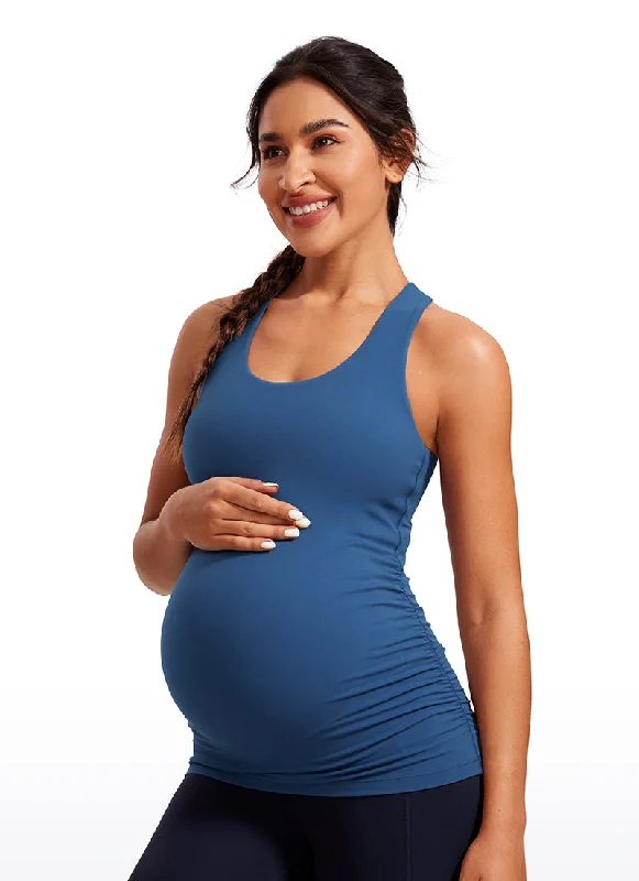Limited-Time Sale On Stylish Yoga Apparel Butterluxe Racerback Maternity Built in Bra Tank Ruched Sides Limited-Time Sale On Stylish Yoga Apparel Butterluxe Racerback Maternity Built in Bra Tank Ruched Sides