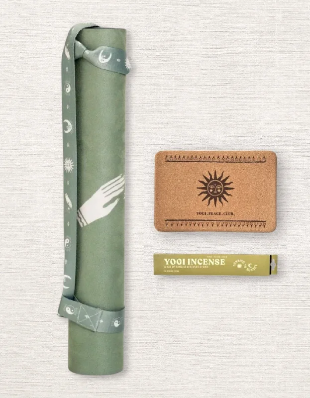 4 mm Yoga Pack - Ceremony Sage  Yoga Mat + Block + Strap + Incense