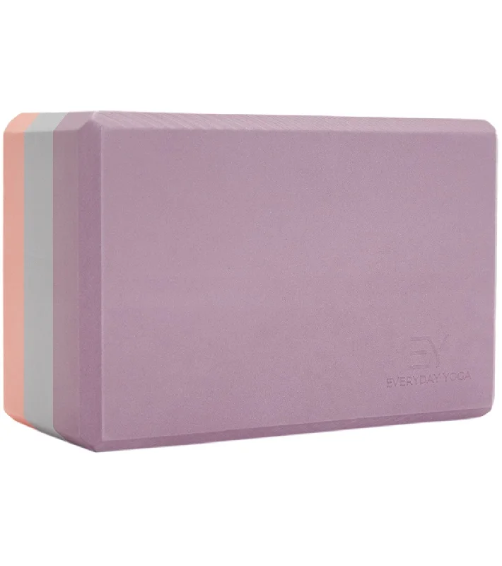 Balance Comfort And Cost With Yoga Discounts Everyday Yoga 4 Inch Tri Color Foam Yoga Block Lilac/Slate/Coral Balance Comfort And Cost With Yoga Discounts Everyday Yoga 4 Inch Tri Color Foam Yoga Block Lilac/Slate/Coral