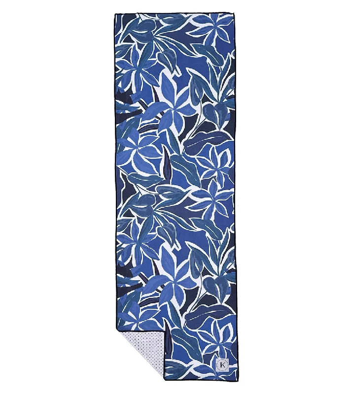 Kaleidoscope Yoga Mat Towel Blue Floral