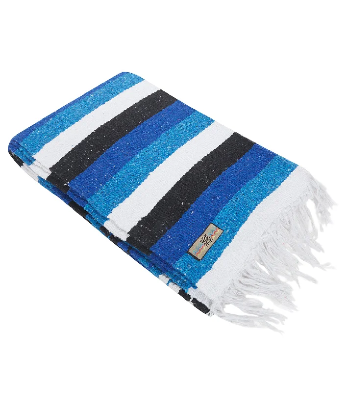 Find Balance With Discounted Yoga Essentials West Path XL Diamond Mexican Yoga Blanket Blue Shades