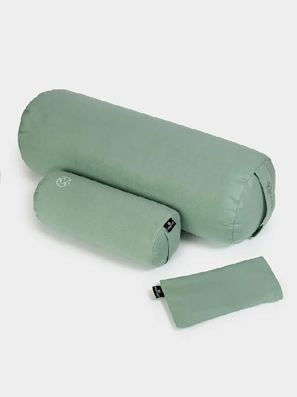 Lightweight, Breathable, And Now More Affordable Yoga Studio Organic Meditation Bolster & Eye Pillow Set - Relax Lightweight, Breathable, And Now More Affordable Yoga Studio Organic Meditation Bolster & Eye Pillow Set - Relax