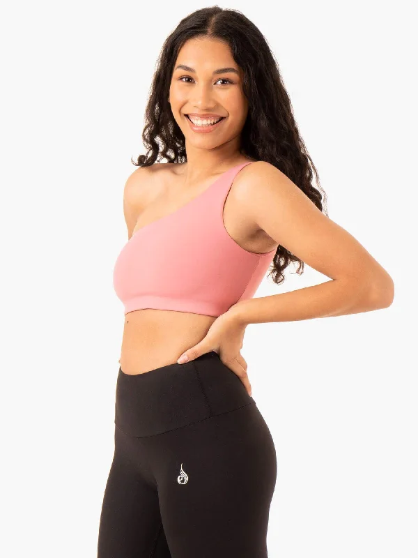 The Best Yoga Wear At The Best Prices Adapt One Shoulder Sports Bra - Blush Pink