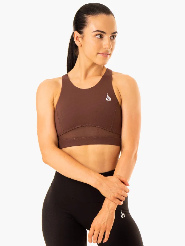 Comfortable, Stylish, And Now More Affordable Amazon Mesh Sports Bra - Chocolate