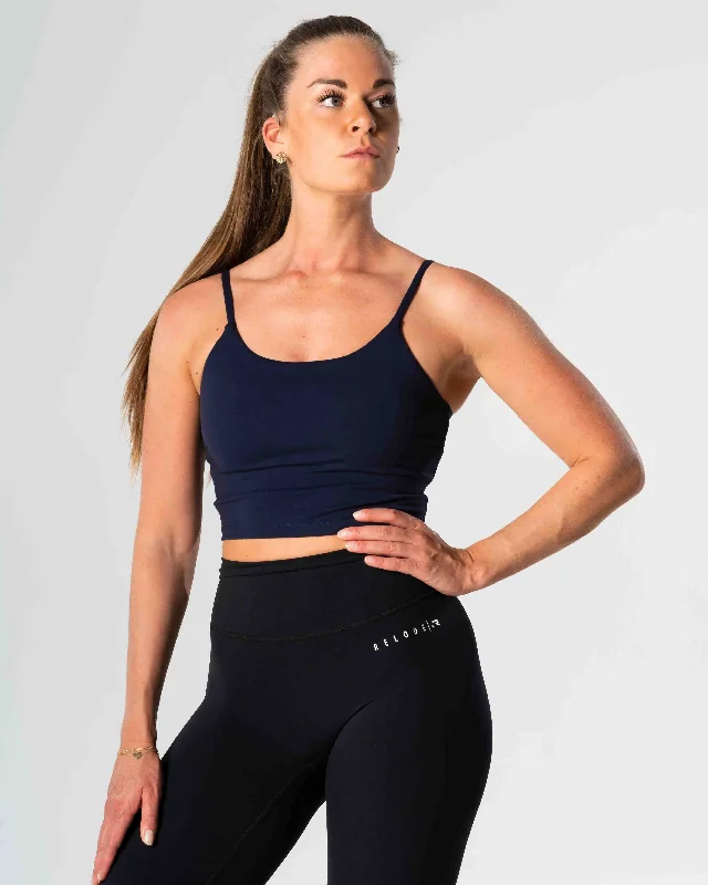 Master Every Pose With Premium Yoga Wear Deals Core Crop Top - Navy Blue