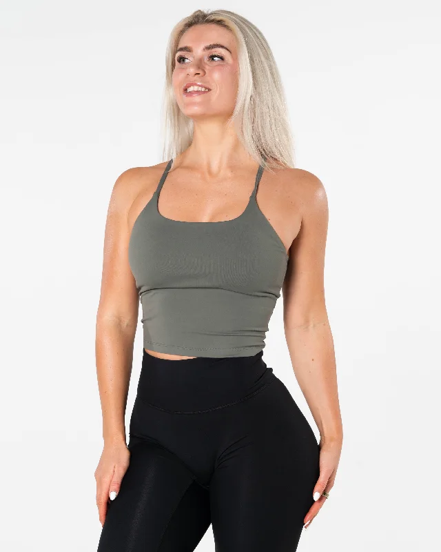 Upgrade Your Yoga Wardrobe For Less Core Singlet Top - Khaki Green
