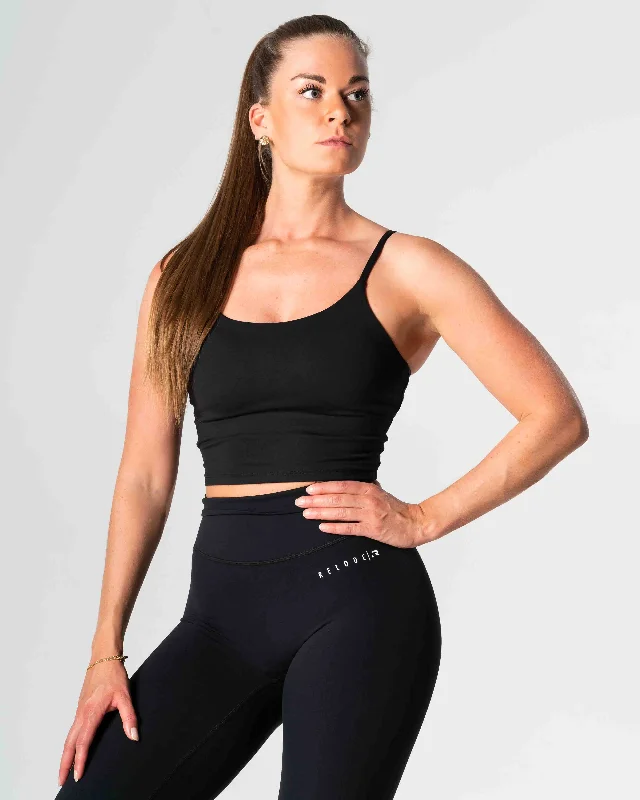 Sweat In Style With Yoga Clothing Discounts Core Crop Top - Black