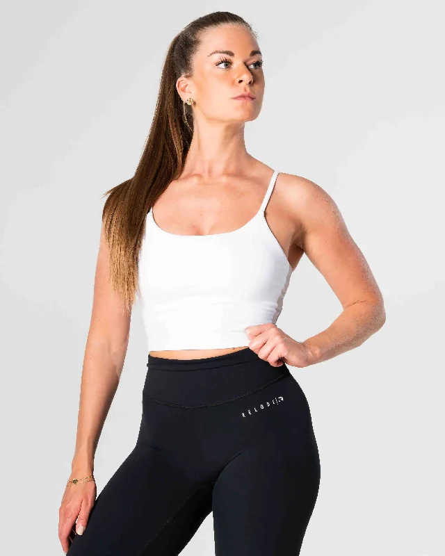 Look And Feel Your Best With Discounted Yoga Clothing Core Crop Top - White