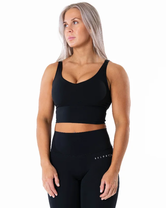 Breathe Easy In Comfortable Yoga Outfits Core V-Top - Black