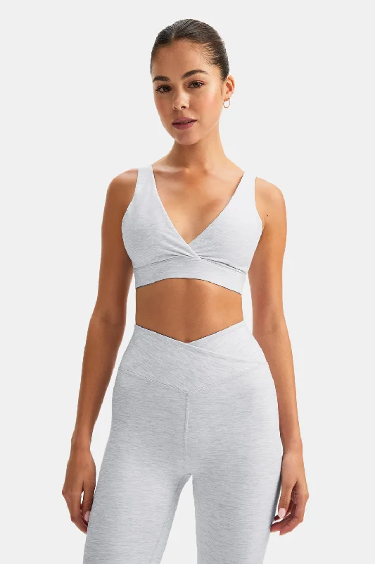 Yoga Apparel Designed For Movement At Lower Prices DAYFLEX V NECK SPORTS BRA - GREY MARL Yoga Apparel Designed For Movement At Lower Prices DAYFLEX V NECK SPORTS BRA - GREY MARL