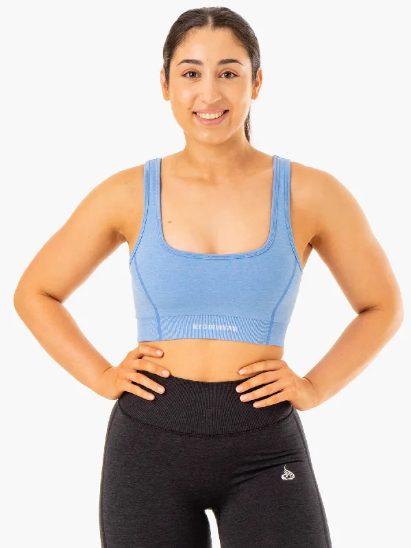 Breathe Easy In Comfortable Yoga Outfits Enhance Seamless Sports Bra - Blue