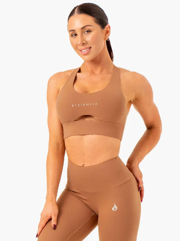 Elevate Your Practice With Affordable Yoga Wear Focus Contour Sports Bra - Mocha