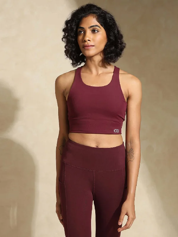 Stretch, Move, And Save On Yoga Clothing High Impact Action Bra With Clasp Plum
