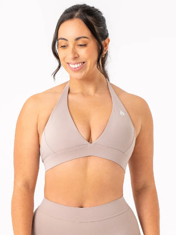 Move With Confidence In Discounted Yoga Outfits NKD Halter Bra - Taupe
