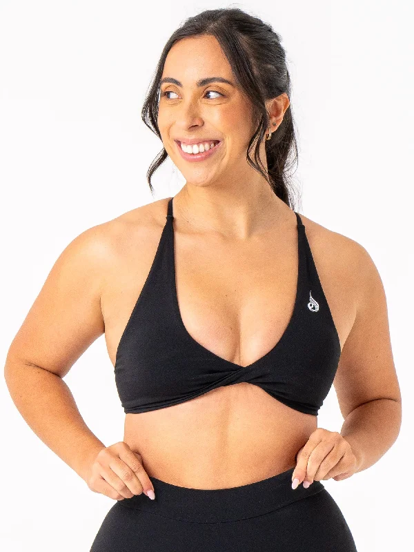 Breathable, Moisture-Wicking, And Budget-Friendly NKD Twist Sports Bra - Black