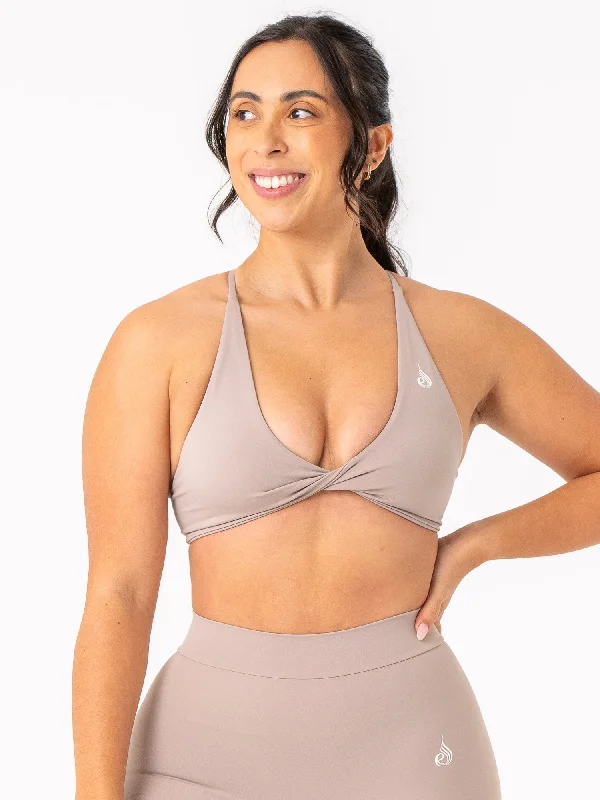 Namaste And Save On Yoga Apparel NKD Twist Sports Bra - Taupe