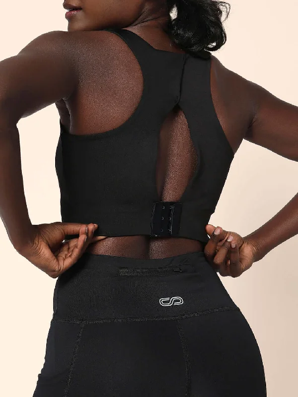 Soft, Stretchy, And Super Affordable Yoga Wear High Impact Action Bra With Clasp Black Soft, Stretchy, And Super Affordable Yoga Wear High Impact Action Bra With Clasp Black