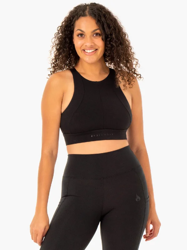 Trendy Yoga Outfits At Budget-Friendly Prices Reset High Impact Sports Bra - Black