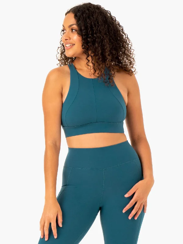 Limited-Time Savings On Yoga Leggings And Tops Reset High Impact Sports Bra - Teal