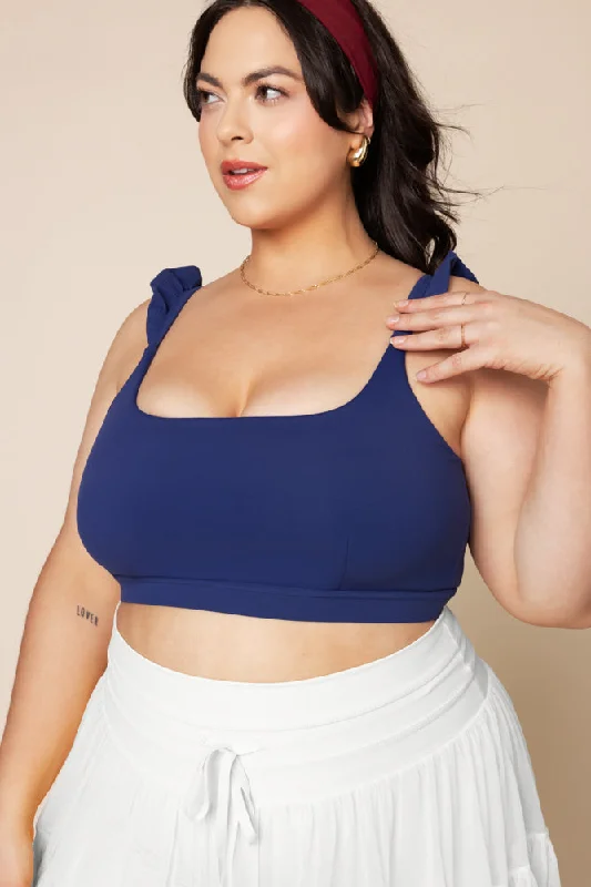 Your Go-To Yoga Outfits Now More Affordable Romance Ruffle Bra - Sapphire