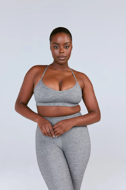 Flow Into Savings With Trendy Yoga Apparel SKINLUXE LIFT SPORTS BRA - DARK GREY MARL