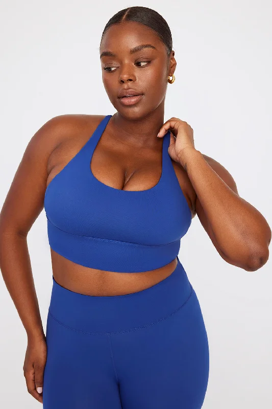 Upgrade Your Yoga Wardrobe For Less SKINLUXE LONGLINE TANK SPORTS BRA - COBALT BLUE