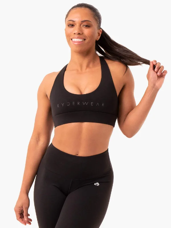 Affordable Yoga Fashion For Every Pose Staples Cross Over Sports Bra - Black