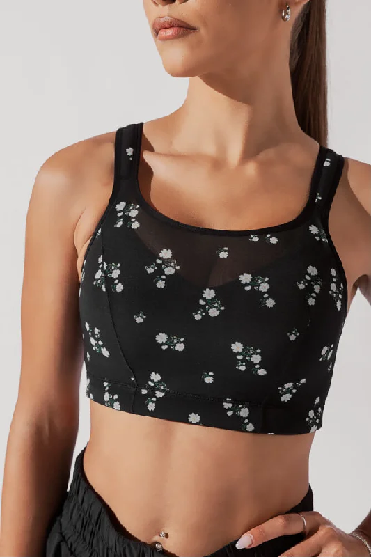 Affordable Activewear Designed For Movement Superbra® - Black Folkfloral