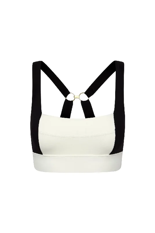 The Best Yoga Clothing At The Best Prices Arches “The Tash Bra” - Ivory/Black