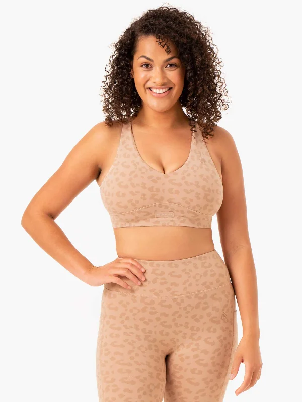 Move Freely With Premium Yoga Clothes At Great Prices Ultra V-Neck Sports Bra - Tan Leopard Move Freely With Premium Yoga Clothes At Great Prices Ultra V-Neck Sports Bra - Tan Leopard