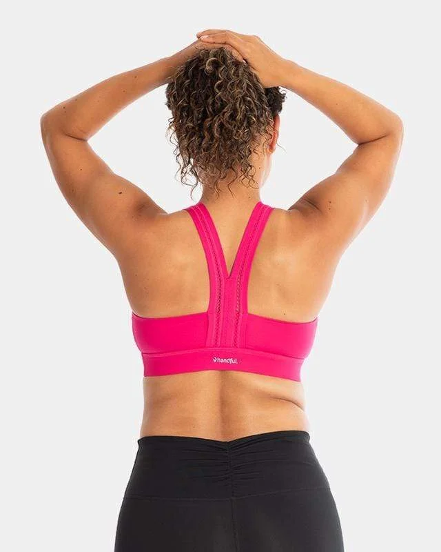 Master Every Pose With Premium Yoga Wear Deals Handful Y-Back Bra - Battle Cry Pink