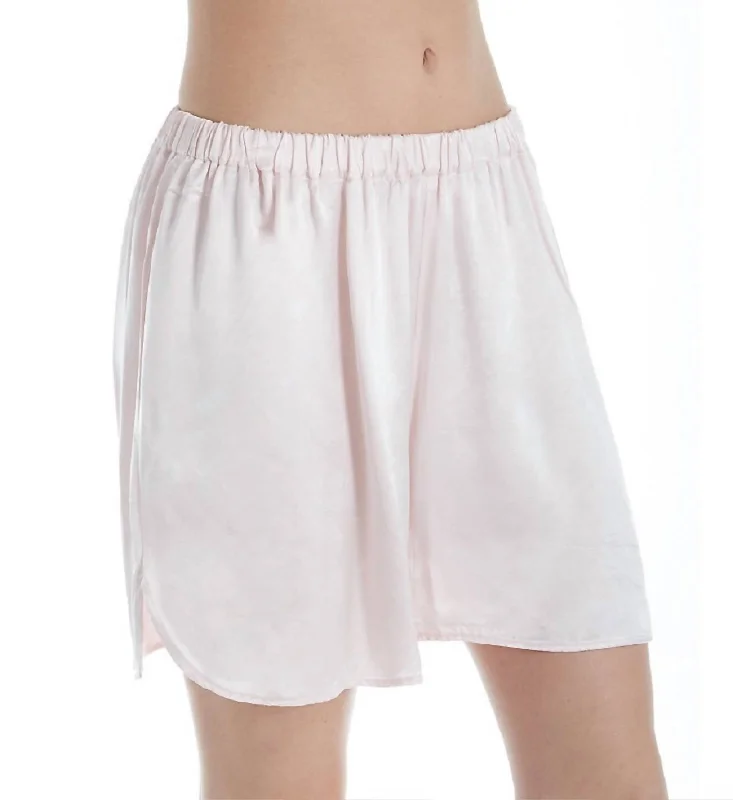 Find Balance In Stylish And Affordable Yoga Wear Brittany Satin Short In Blush