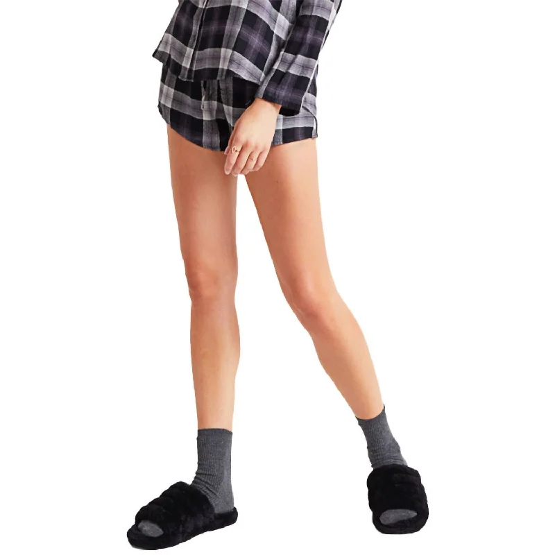 The Yoga Wear Sale You’Ve Been Waiting For Flowy Sleep Shorts In Black Plaid