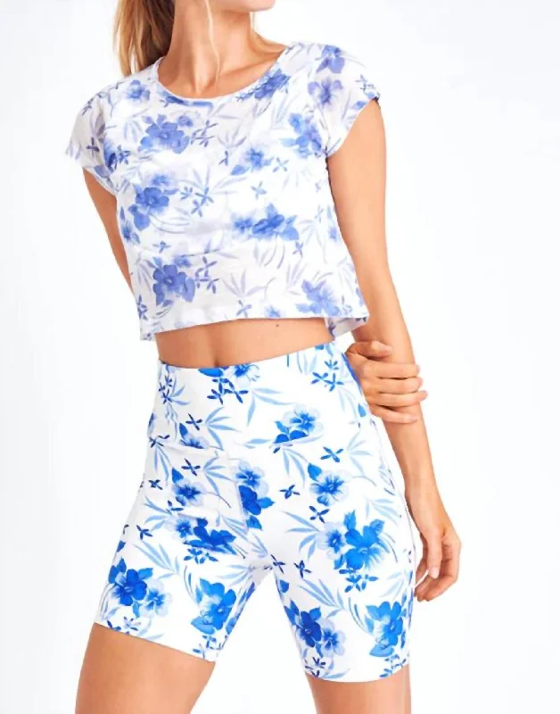 Lightweight, Breathable Yoga Wear At Special Prices Giada Biker Short In Strong Current Lightweight, Breathable Yoga Wear At Special Prices Giada Biker Short In Strong Current