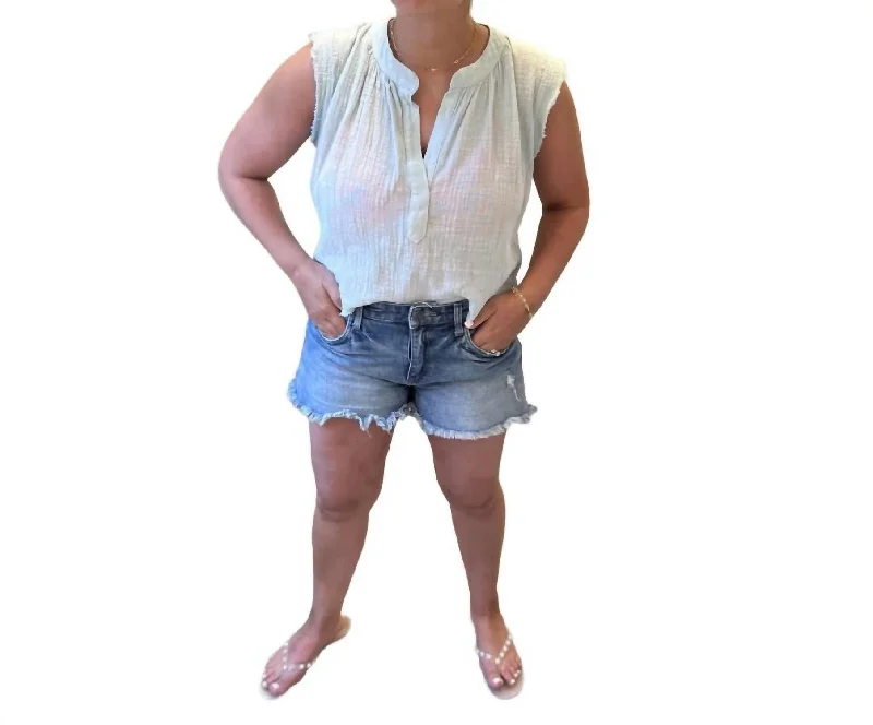 Breathe Easy In Comfortable Yoga Outfits Jane High Rise Long Short In Medium Wash