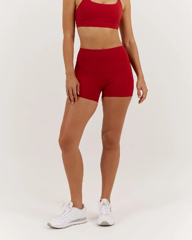 Comfortable, Stylish, And Now More Affordable LUXE MINI SHORTS - CHERRY