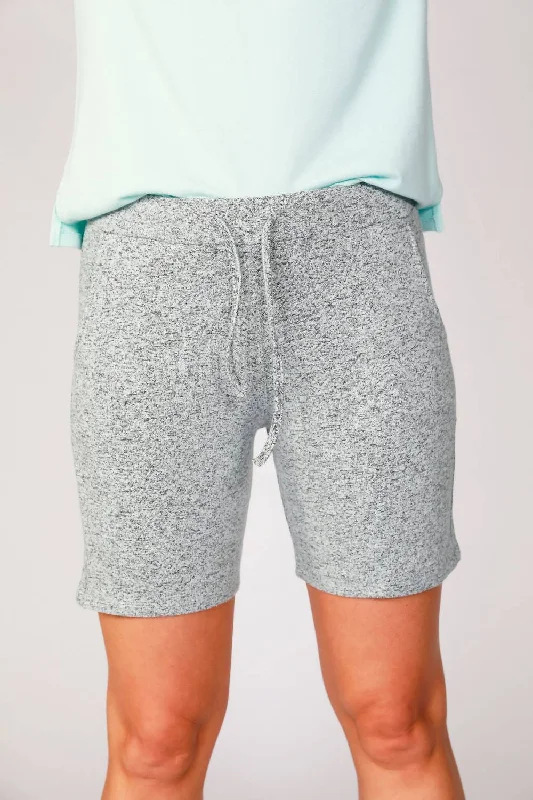 Master Every Pose With Premium Yoga Wear Deals Melange Shorts In Mist