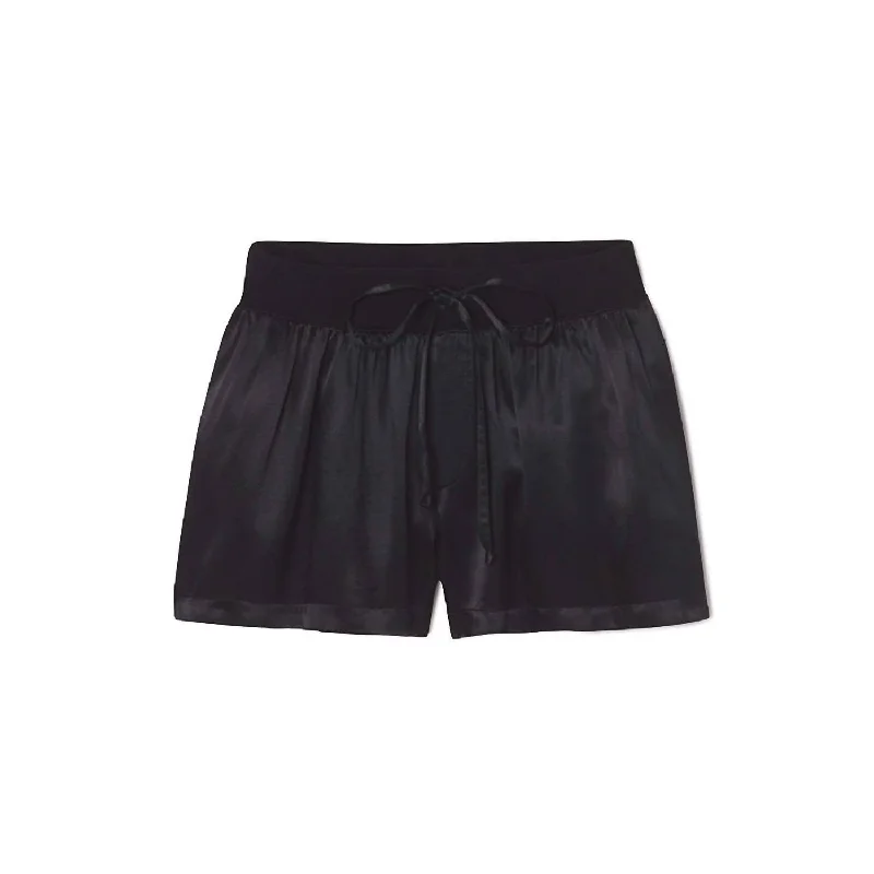 Comfortable, Stylish, And Now More Affordable Mikel Satin Boxer Short With Draw String In Black Comfortable, Stylish, And Now More Affordable Mikel Satin Boxer Short With Draw String In Black