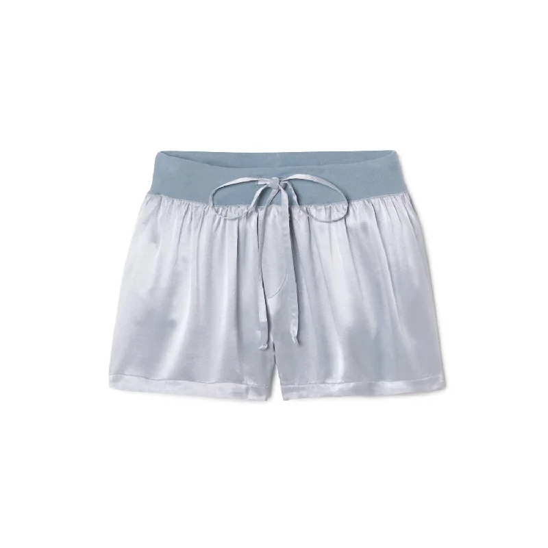 Move Freely With Premium Yoga Clothes At Great Prices Mikel Satin Boxer Short With Draw String In Morning Blue Move Freely With Premium Yoga Clothes At Great Prices Mikel Satin Boxer Short With Draw String In Morning Blue