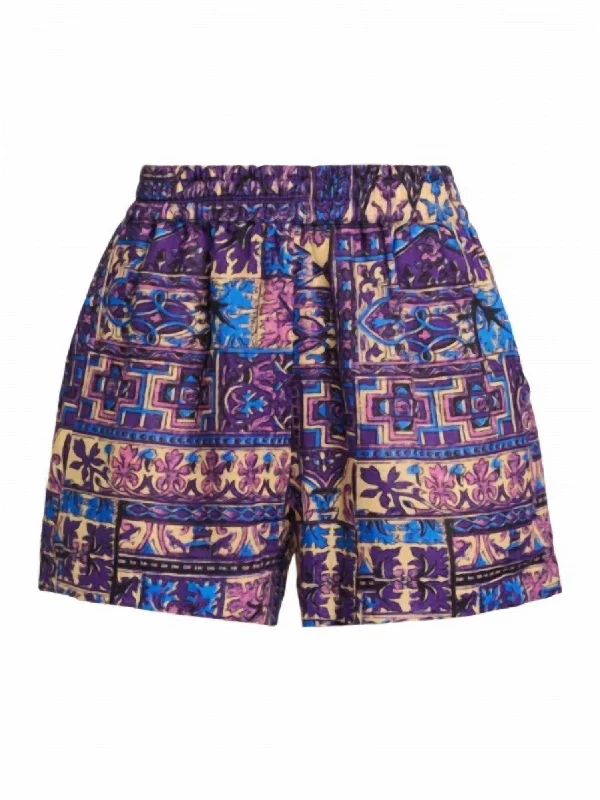 Master Every Pose With Premium Yoga Wear Deals Monte Shorts In Violet Tile