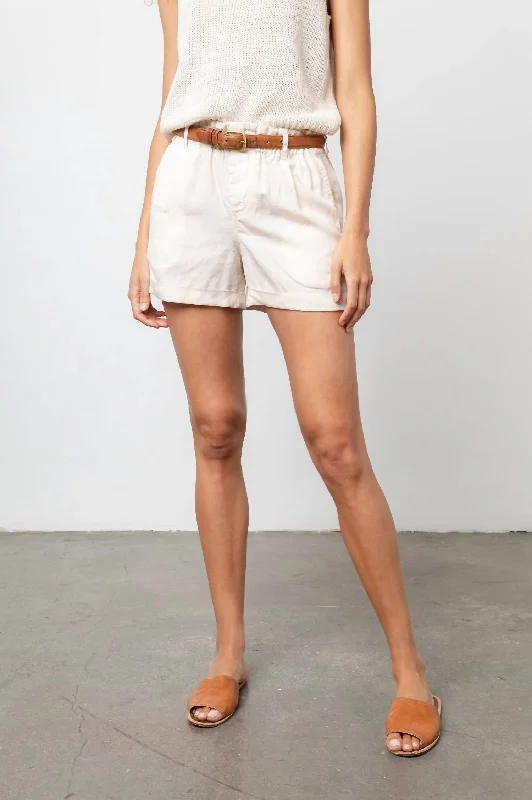 Breathe Easy In Comfortable Yoga Outfits Monty Shorts In Oat