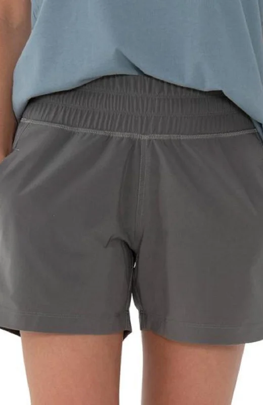 Look And Feel Your Best With Discounted Yoga Clothing Pull On Breeze Shorts In Graphite Look And Feel Your Best With Discounted Yoga Clothing Pull On Breeze Shorts In Graphite