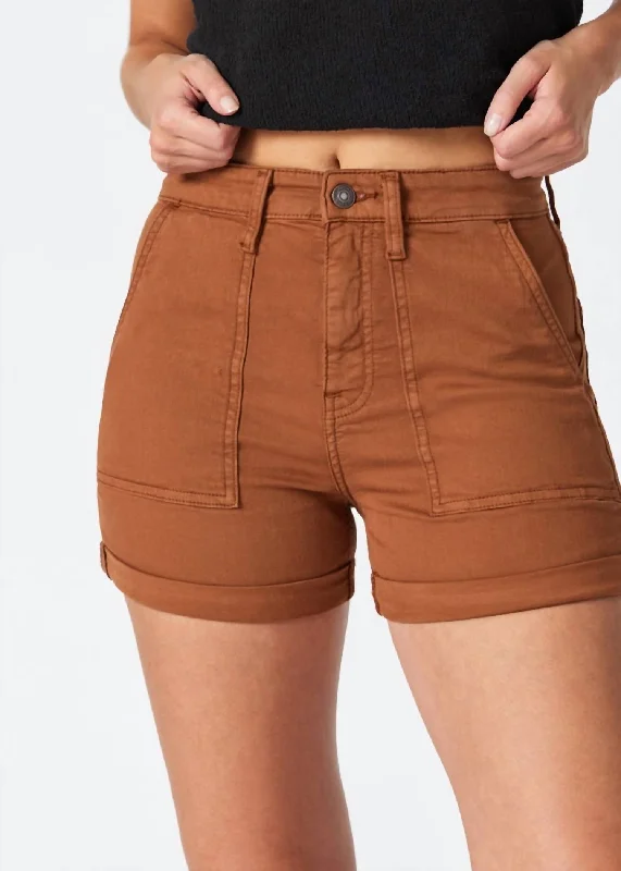 Embrace Comfort With Yoga Wear On Sale Sheena Straight Shorts In Roasted Pecan Twill Embrace Comfort With Yoga Wear On Sale Sheena Straight Shorts In Roasted Pecan Twill